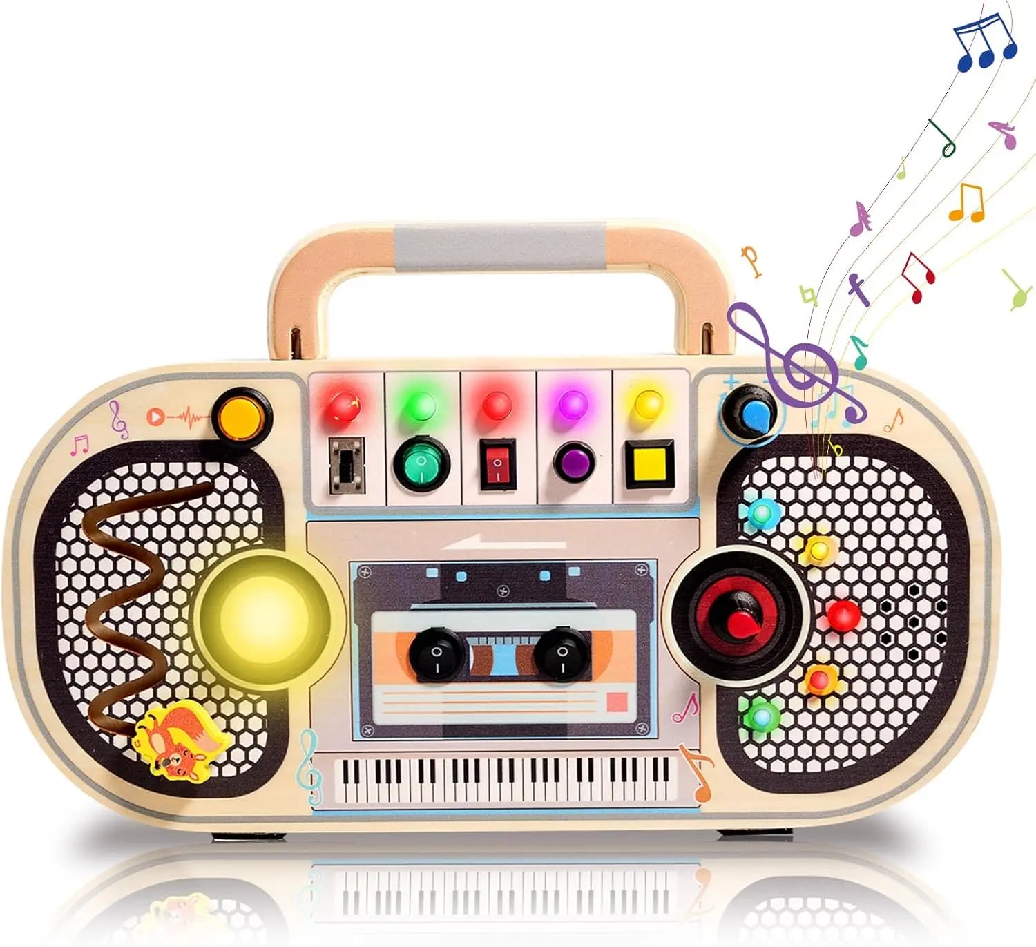 Montessori Busy Board With Switch Control Wooden Toddler Toys Sensory Travel Activities Toys For Kids Puzzle Early Learning Toys